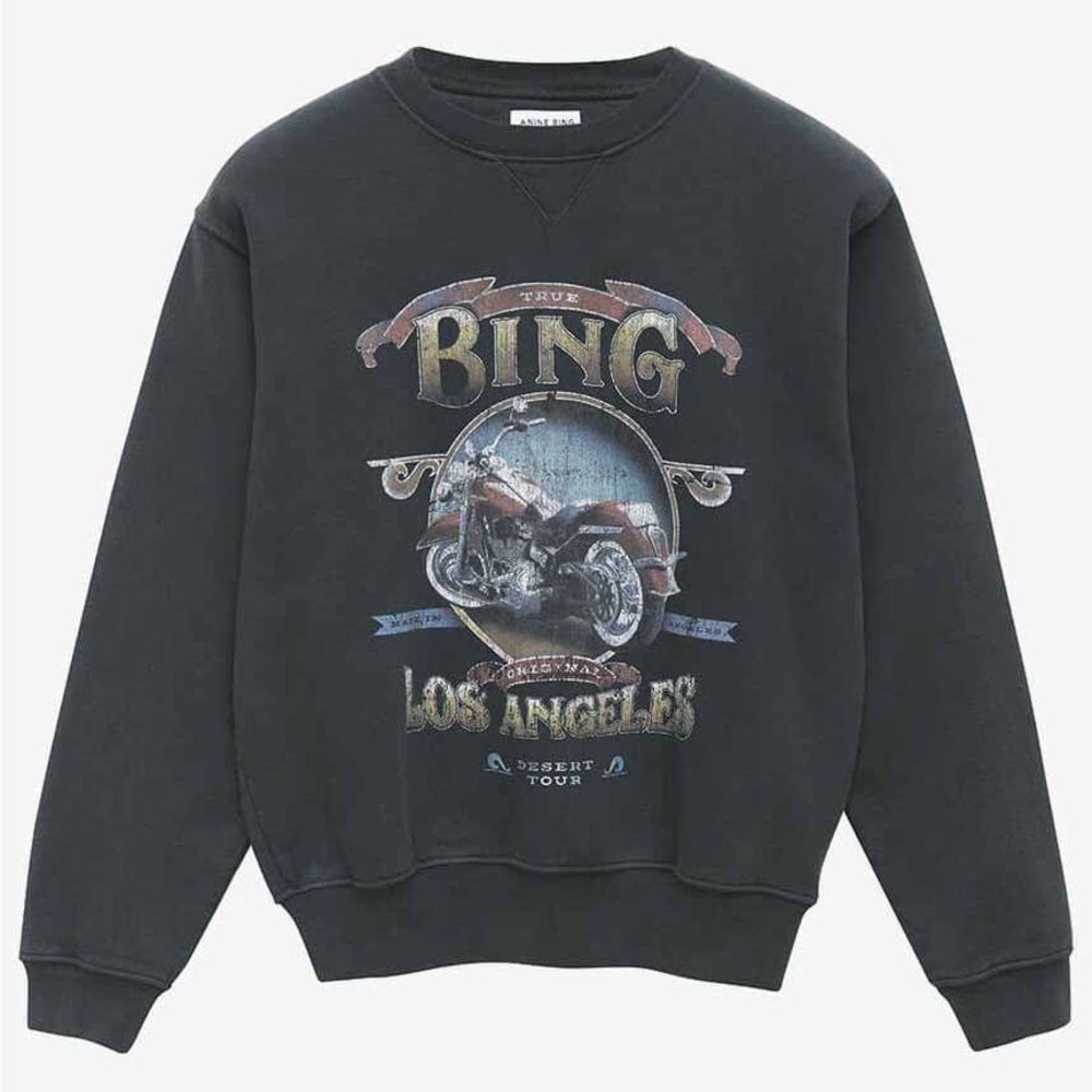 Anine Bing Black Graphic Sweatshirt
